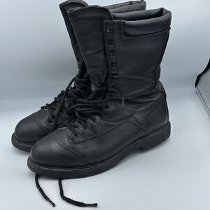 Vintage Iron Age Boots Mens Size 9.5 EEE Black Leather Waterproof Steel Toe USA